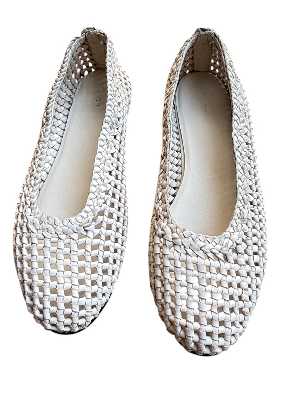 St. Agni Tofu Leather Woven Basket Macrame Ballet Flats Shoes 39 (US 8) - Picture 3 of 12